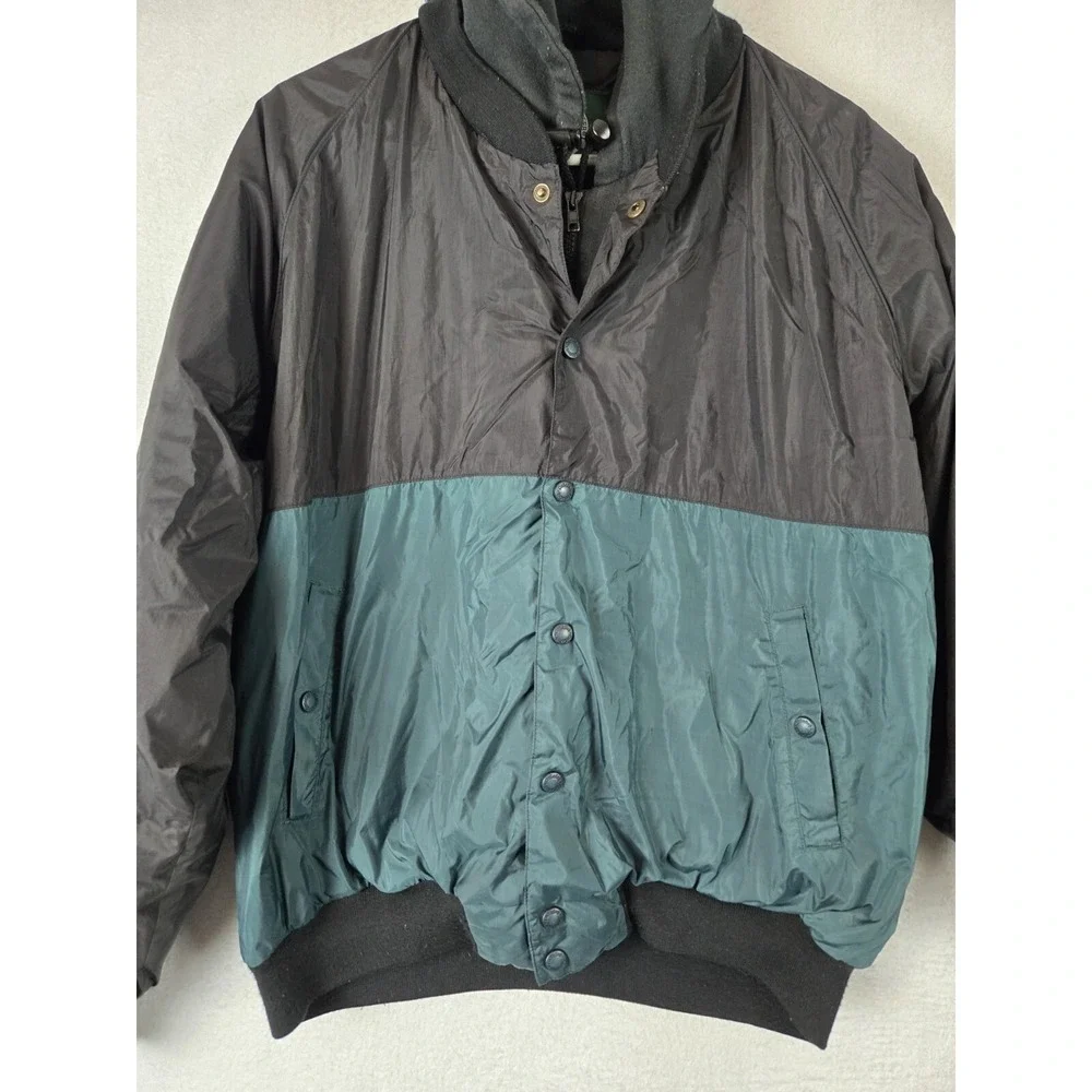 Cabelas Hoodie Windbreaker Jacket Size L Nylon Green Black